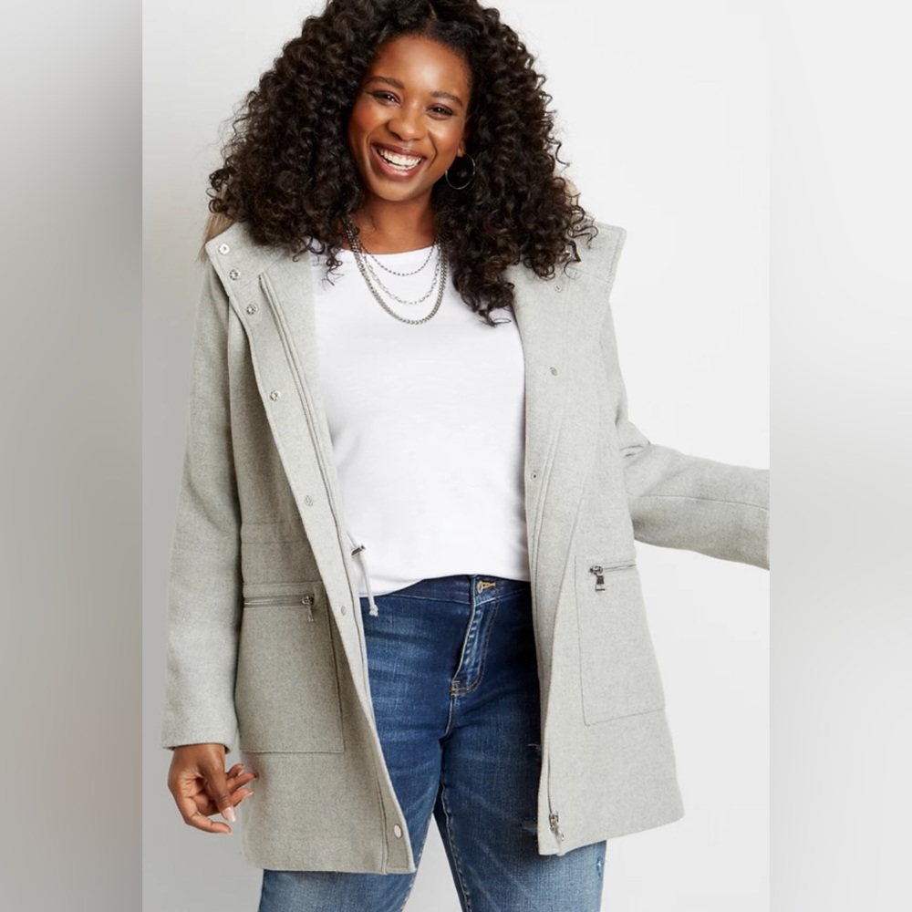 Maurices Light Gray Utility Jacket